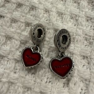 Pandora Silver Heart with Red Enamel